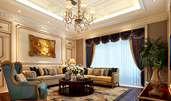 整木定制法式風(fēng)格，金色別墅裝修案例效果圖