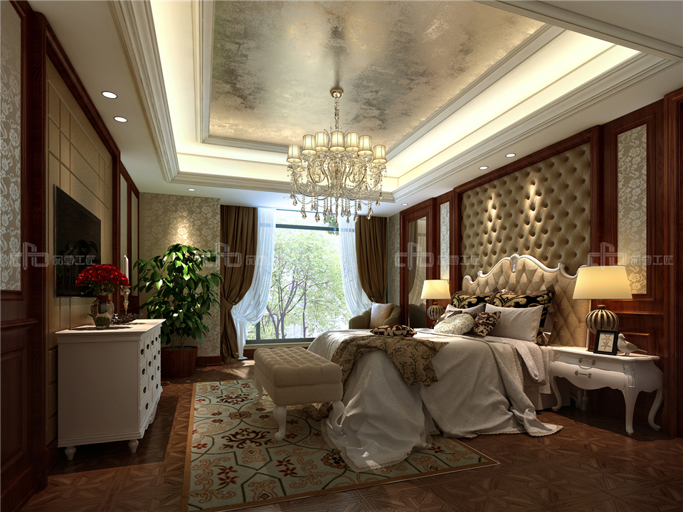 美式全屋整木定制風(fēng)格，臥室效果圖大全(圖1)