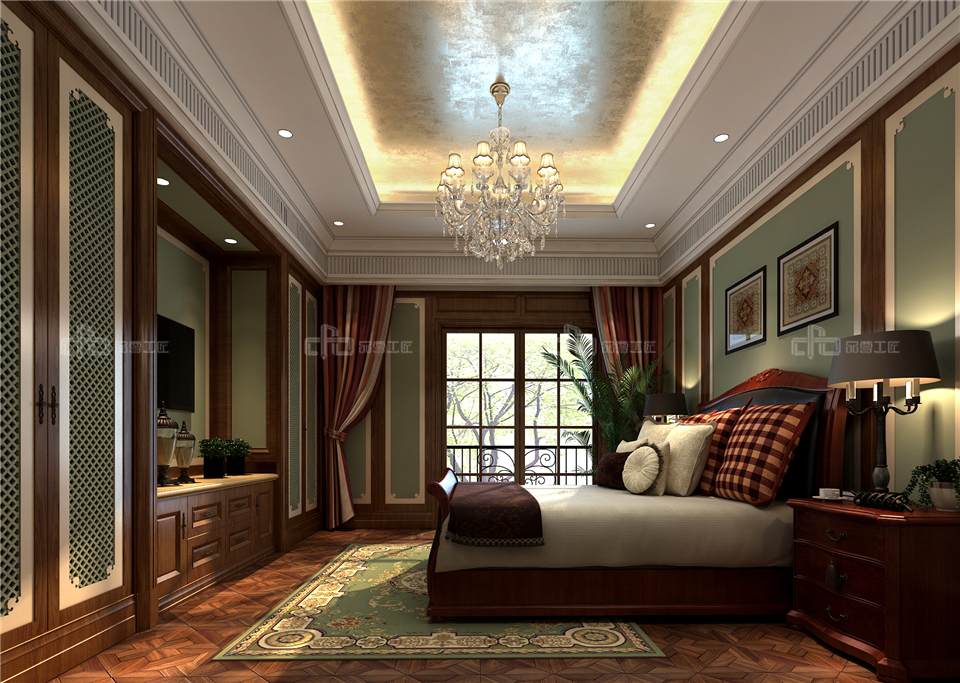 美式全屋整木定制風(fēng)格，臥室效果圖大全(圖3)