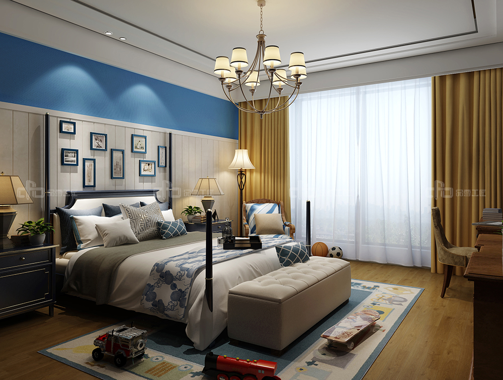 整木定制花鳥古韻新中式風(fēng)格，別墅全屋效果圖(圖7)