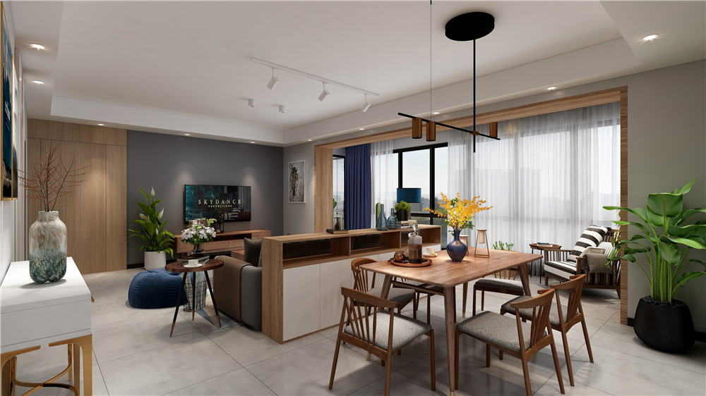 全屋定制怎么設(shè)計客餐廳的隔斷？(圖4)