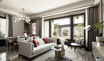 142㎡中式庭院整木定制，樣板間案例